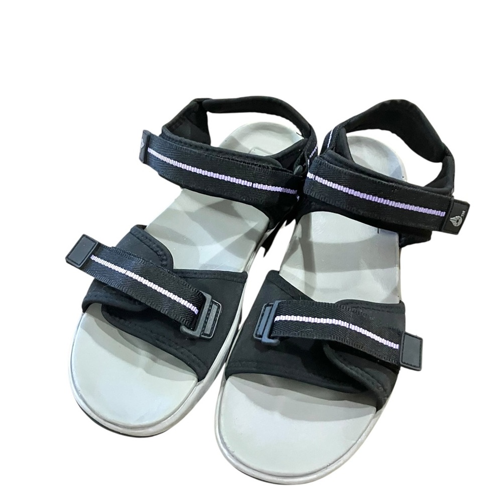 Women’s Black Beach Sandals Size 9 B Purple Black Academy
